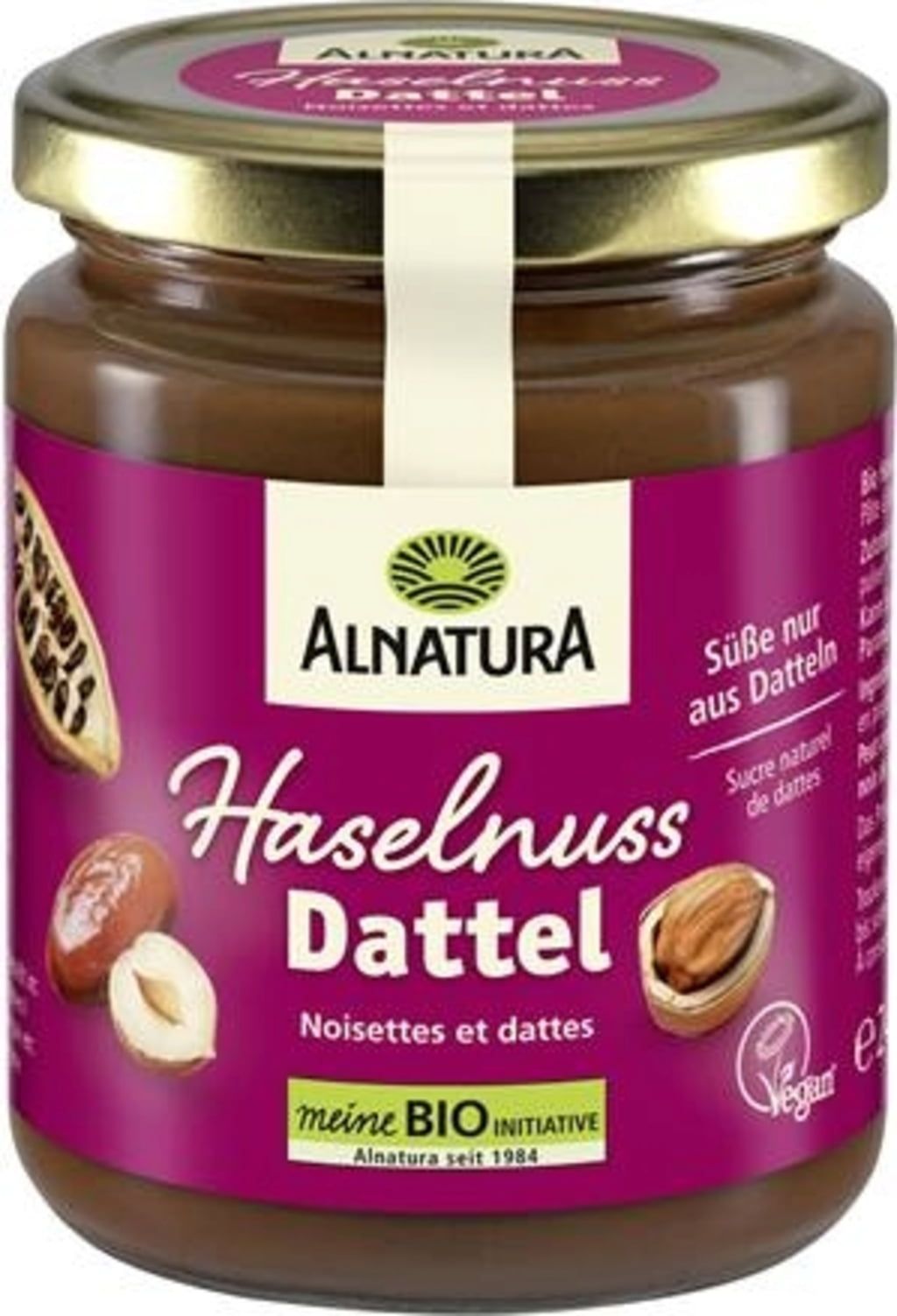 Alnatura Organic Hazelnut Date Spread 240 G Piccantino Online Shop UK