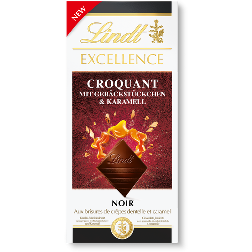 Lindt Excellence Croquant Aux Brisures De Cr Pes Dentelle Caramel