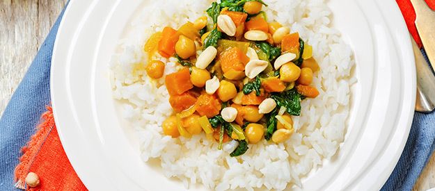 Rezept: Curry mit Spinat und Kichererbsen