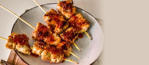 Chicken Skewers with Sweet Chilli Sauce and Peanut Sauce