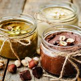 Sweet creamy spreads made with nuts, seeds and cocoa