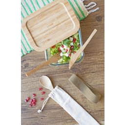 Rechthoekige Platte Lunchbox  met Bestek 1 L - 3 stuks - 1 set