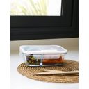 Rectangular Food Container with 2 Compartments - 950 ml