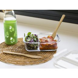 Rectangular Food Container with 2 Compartments - 950 ml