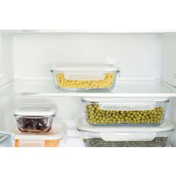 Food Storage Container, Glass/PP Rectangular - 650 ml