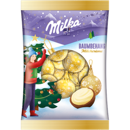 Christbaumkugeln Milchcreme zum Aufhängen - Gold