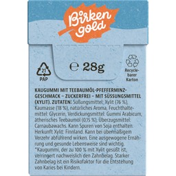 Birkengold Natur Kaugummi Teebaumöl-Minze - 28 g