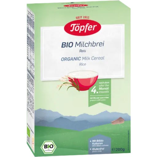 Töpfer Organic Milk Cereal Rice, 200 g