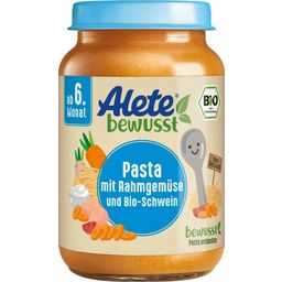 Organic Baby Food Jar - Pasta with Cream Vegetables and Organic Pork - 190 g