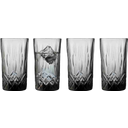 Lyngby Glas Verre Highball Sorrento 38 cl - Lot de 4 - Fumée