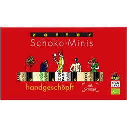 Bio Handgeschöpfte Schoko-Minis mit Schwips, 5 Sorten - 100 g