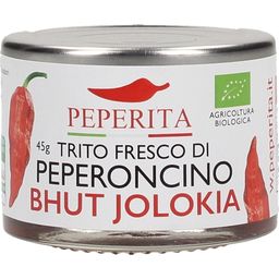 Peperita Bio Bhut Jolokia chilli, nasekané