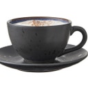 Bitz Cup and Saucer, Set of 4 - Black/Dark Blue