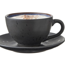 Bitz Tasses & Soucoupes, Lot de 4 - Noir/bleu foncé