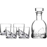 Bicchieri da Whisky Everest con Bottiglia - Set di 5 Pezzi