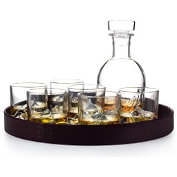 Bicchieri da Whisky The Peaks con Bottiglia - Set Lusso di 15 Pezzi - 1 set