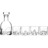 Bicchieri da Whisky The Peaks con Bottiglia - Set di 5 Pezzi