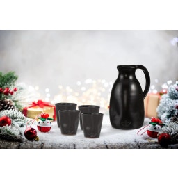 Dutchdeluxes Carafe Céramique Effet Bosselé - Black matt