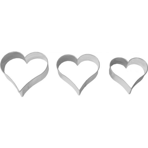 Foremki do ciastek w kształcie serca - zestaw 3 elementów - 3-częściowy zestaw