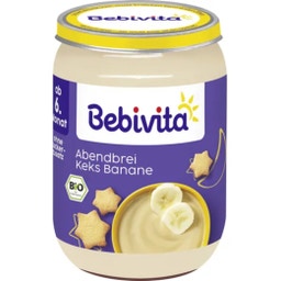 Bebivita Bio Babygläschen Abendbrei Keks Banane - 190 g