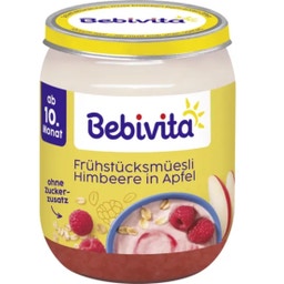 Bio Babygläschen Frühstücksmüesli Himbeere in Apfel - 160 g