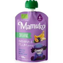 Organic Banana and Plum Puree - przekąska w saszetce - 100 g