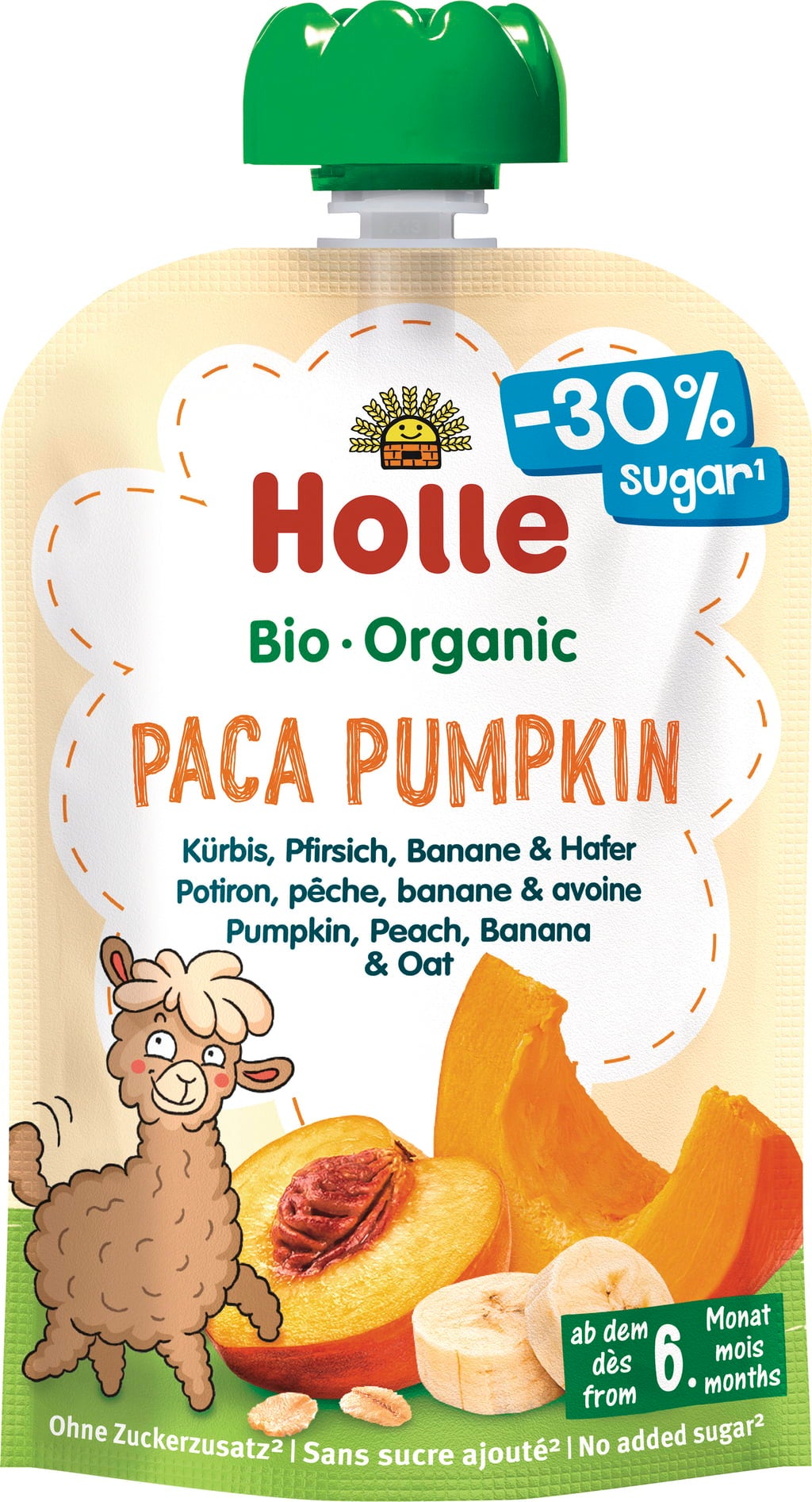 Paca Pumpkin - Sachet avec Courge, Pêche, Banane & Avoine, 100 g