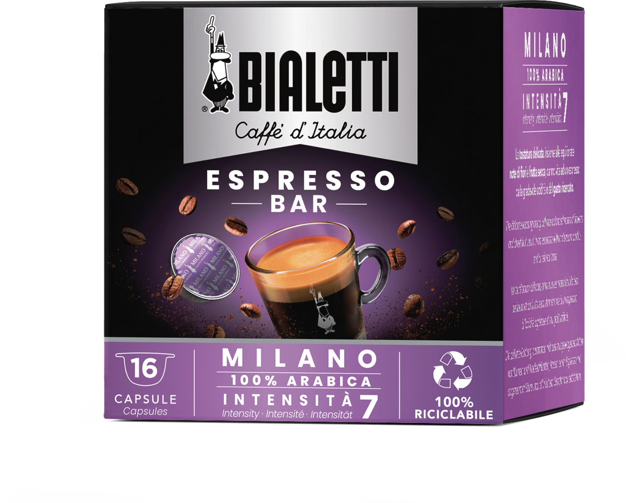 Capsules MILANO Système Bialetti, 16 pièces