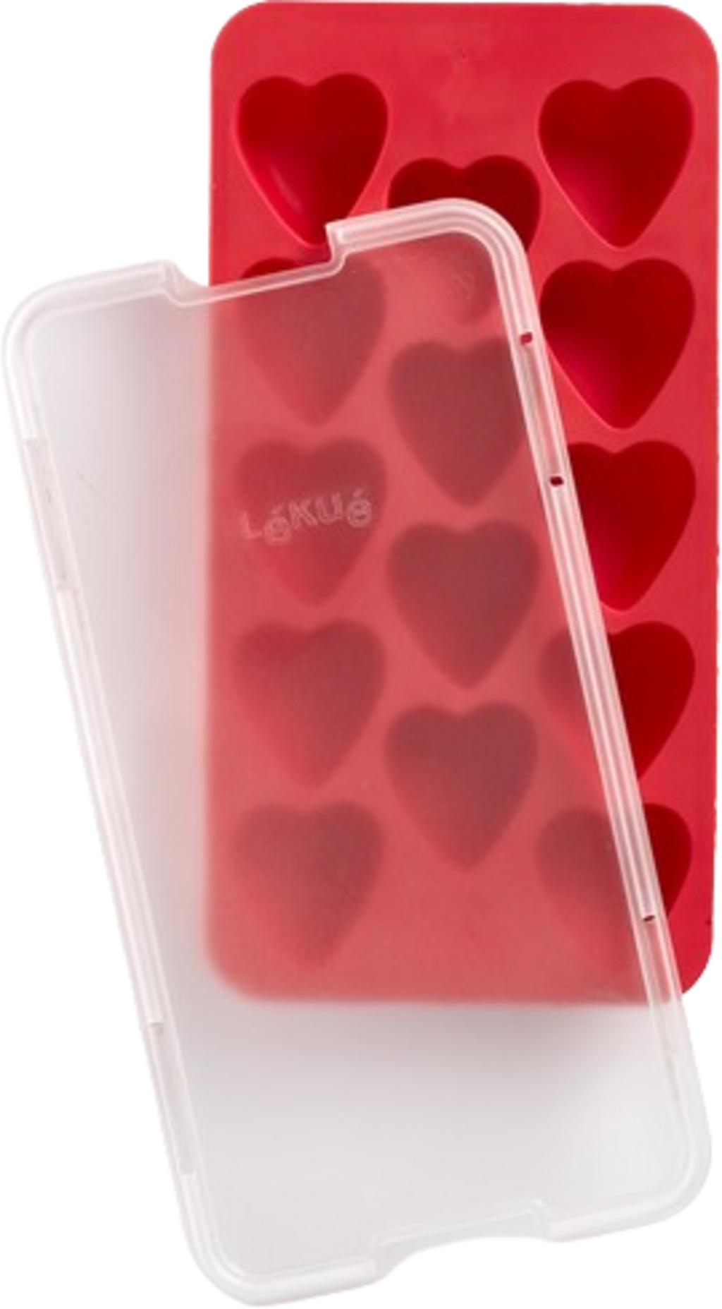 Lékué Heart-Shaped Ice Cube Tray with Lid
