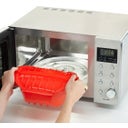 Tiefer Mikrowellen-Dampfgarer mit Ablage 1-2 Portionen