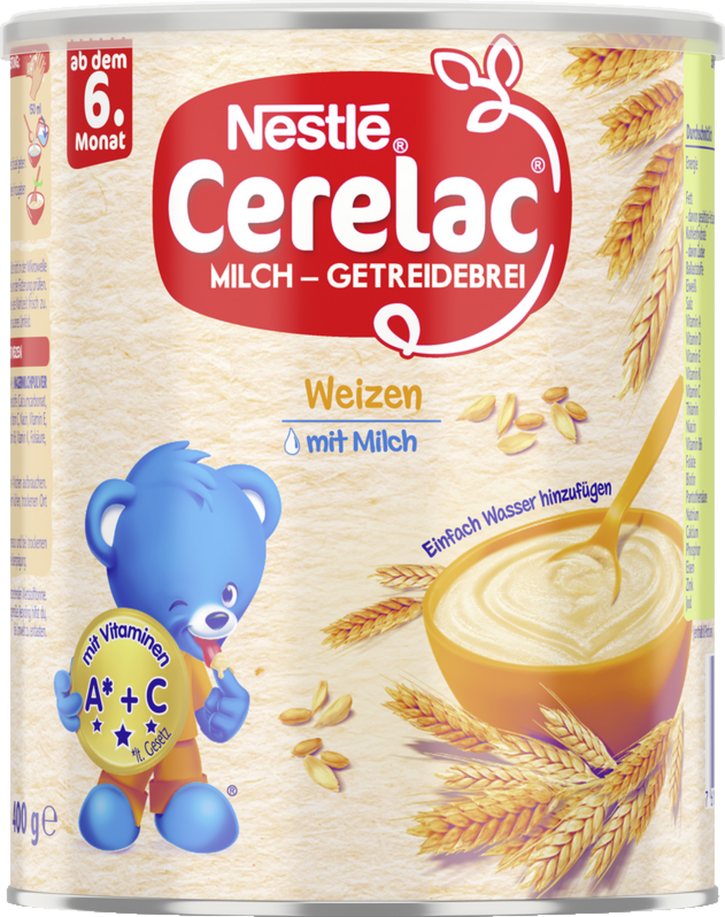 Nestlé CERELAC Bouillie de Céréales - Blé au Lait - 400 g