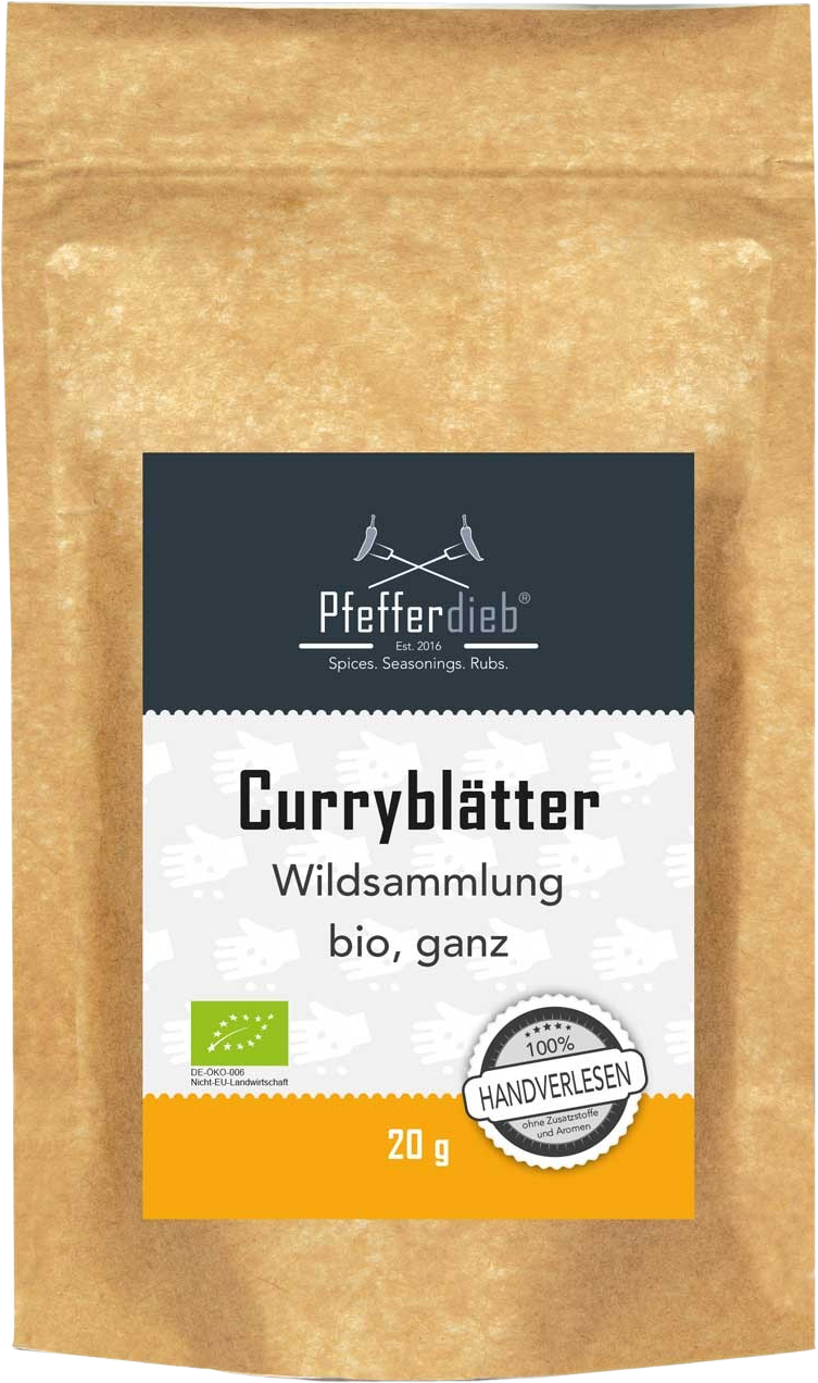 Hojas de Curry Silvestres Ecológicas Premium - Enteras