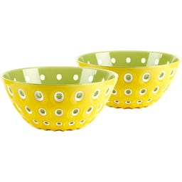 guzzini LE MURRINE - Set di 2 Ciotole Ø 12 cm - Saffron Yellow/White/Water Lily Green