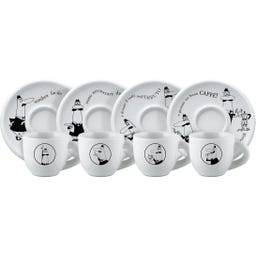 Moka Carosello Koppar i Vitt Porslin 8 st. - 1 Set