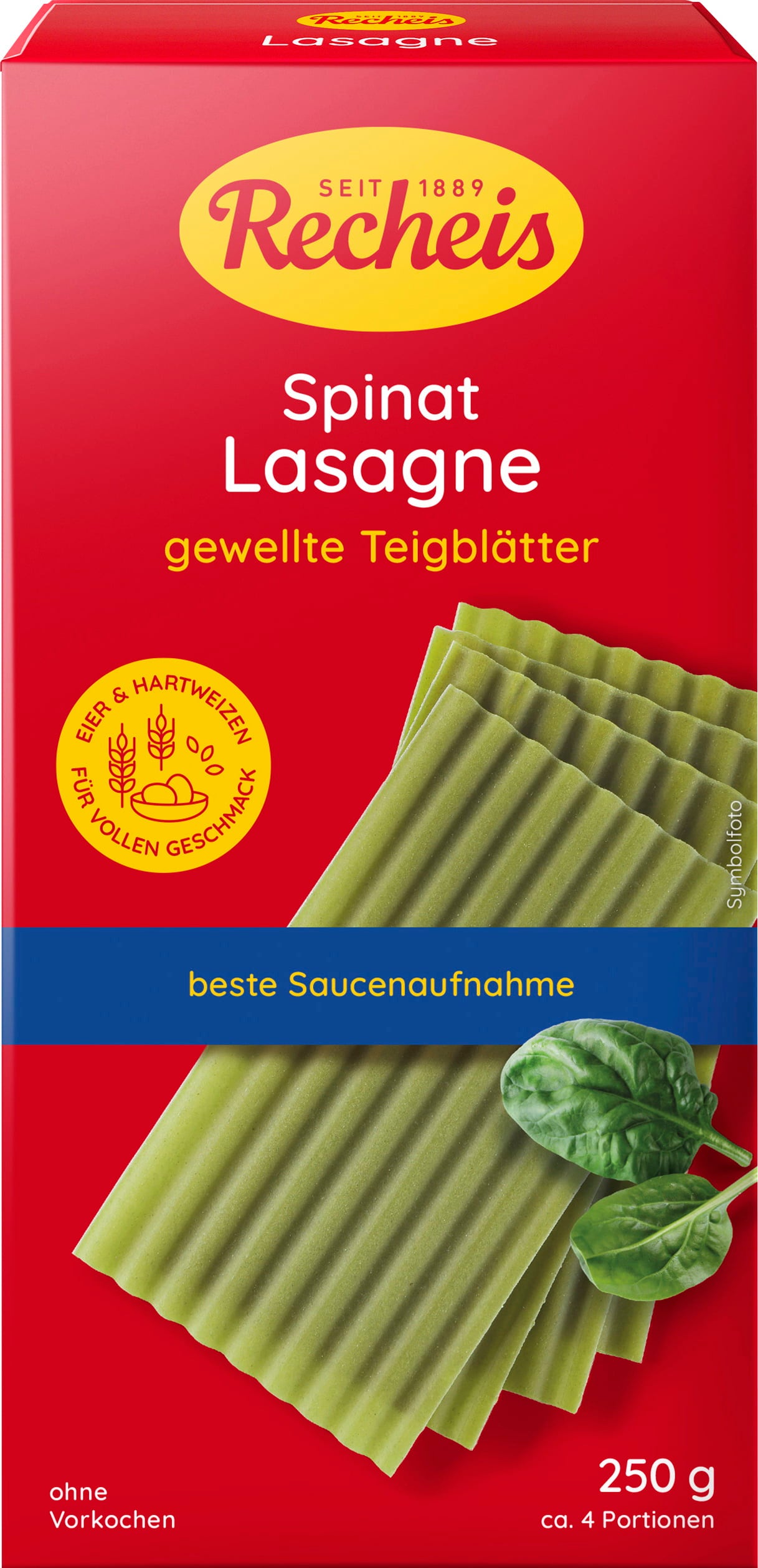 Recheis Lasaña verde - 250 g