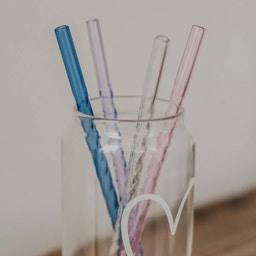 Cannucce in Vetro da 20 cm - Set di 4 Pezzi - Rosa