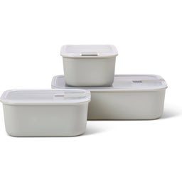 EasyClip 3-Piece Food Storage Containers (2x 700 ml + 1x 1500 ml) - Nordic White