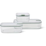 EasyClip 3-Piece Glass Food Storage Container Set - Nordic Sage