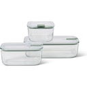 Komplet 3 steklenih posod za shranjevanje hrane EasyClip - Nordic Sage - 2 x 700 ml + 1500 ml