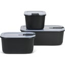 EasyClip ételtároló edény szett, 3 db (2 x 450 ml + 1 x 1000 ml) - Nordic Black