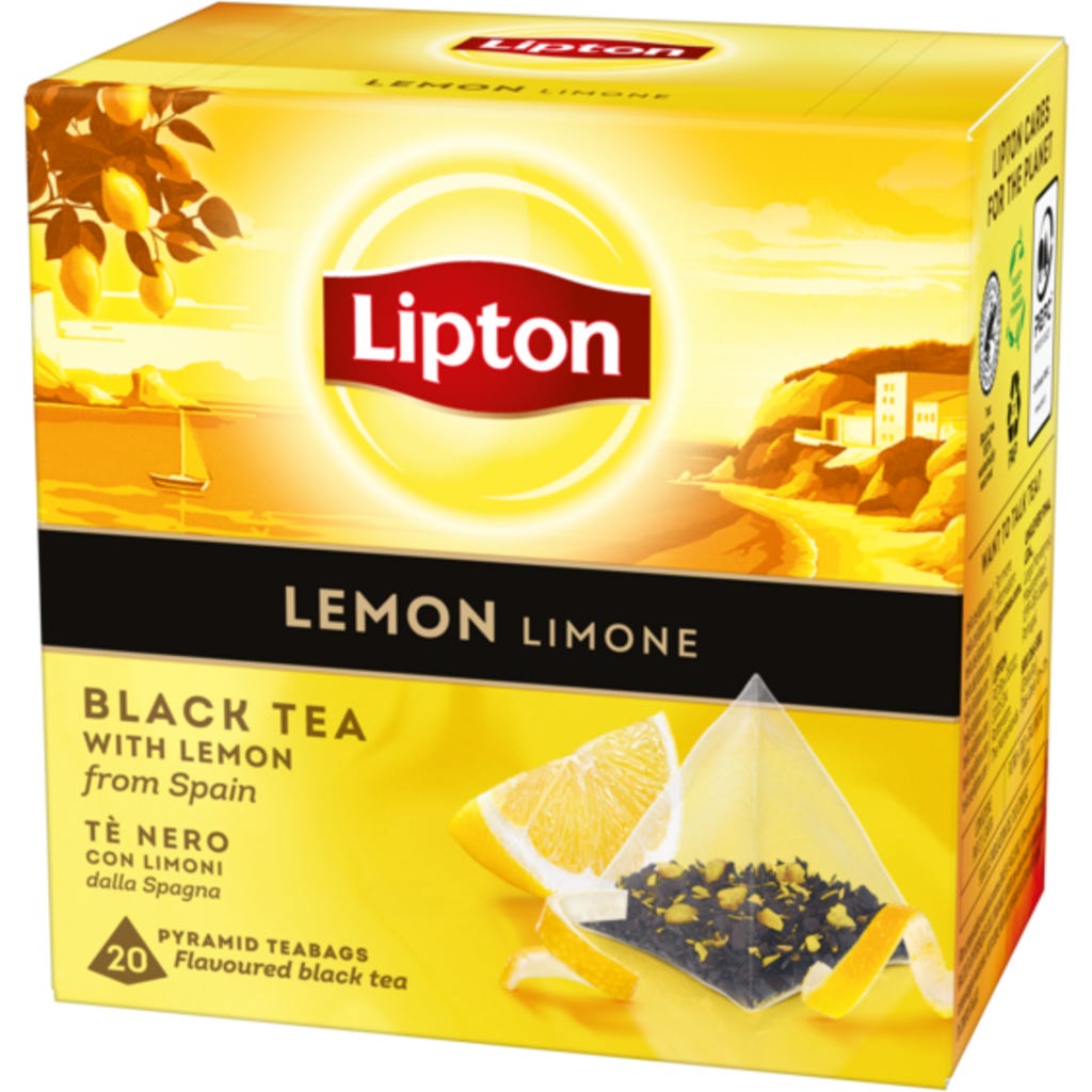 Lipton Black Tea - Lemon, 20 Teabags - Piccantino Online Shop