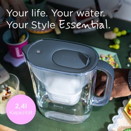 Style Essential Kan met Waterfilter, 2,4 L - Steenblauw