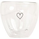 Bicchiere a Forma di Cuore in Vetro Doppia Parete - 200 ml