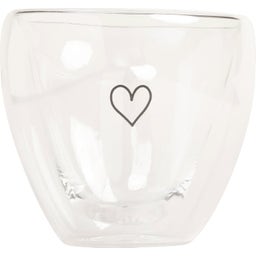 Bicchiere a Forma di Cuore in Vetro Doppia Parete - 200 ml