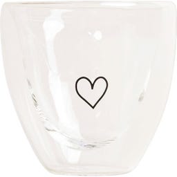 Eulenschnitt Doppelwandiges Herzglas Herz - 100 ml