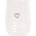Eulenschnitt Bicchiere in Vetro Doppia Parete - Cuore - 300 ml