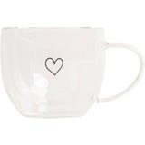Taza de Cristal de Doble Pared - Corazón, 250 ml