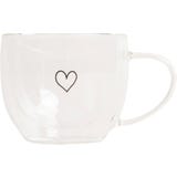 Tasse en Verre &agrave; Double Paroi "C&oelig;ur" 250 ml