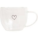 Taza de Cristal de Doble Pared - Corazón, 250 ml - 1 pieza