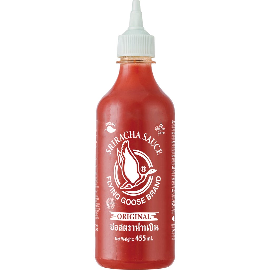 FLYING GOOSE Chilisauce Sriracha Scharf MSG free ohne Glutamat, 455 ml ...